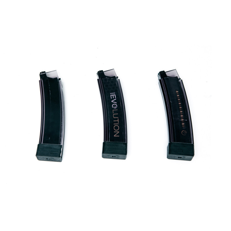 x3 Scorpion EVO 3 A1, 75 rd. magazine, smoky, 3-pack - ASG