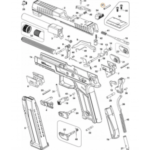 Axe de percuteur du pistolet.