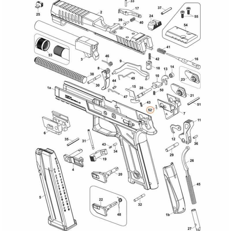 Rear block spring pin